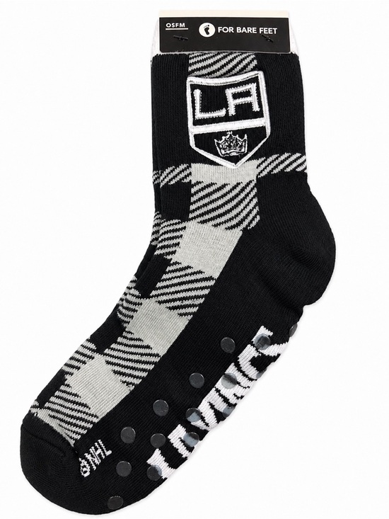 For Bare Feet Other - For Bare Feet Black & Gray LA Gripper Crew Socks